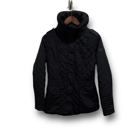 BCBGeneration Women's High Collar Insulated Full Zip Coat Jacket Black Hooded XS - Picture 1 of 7